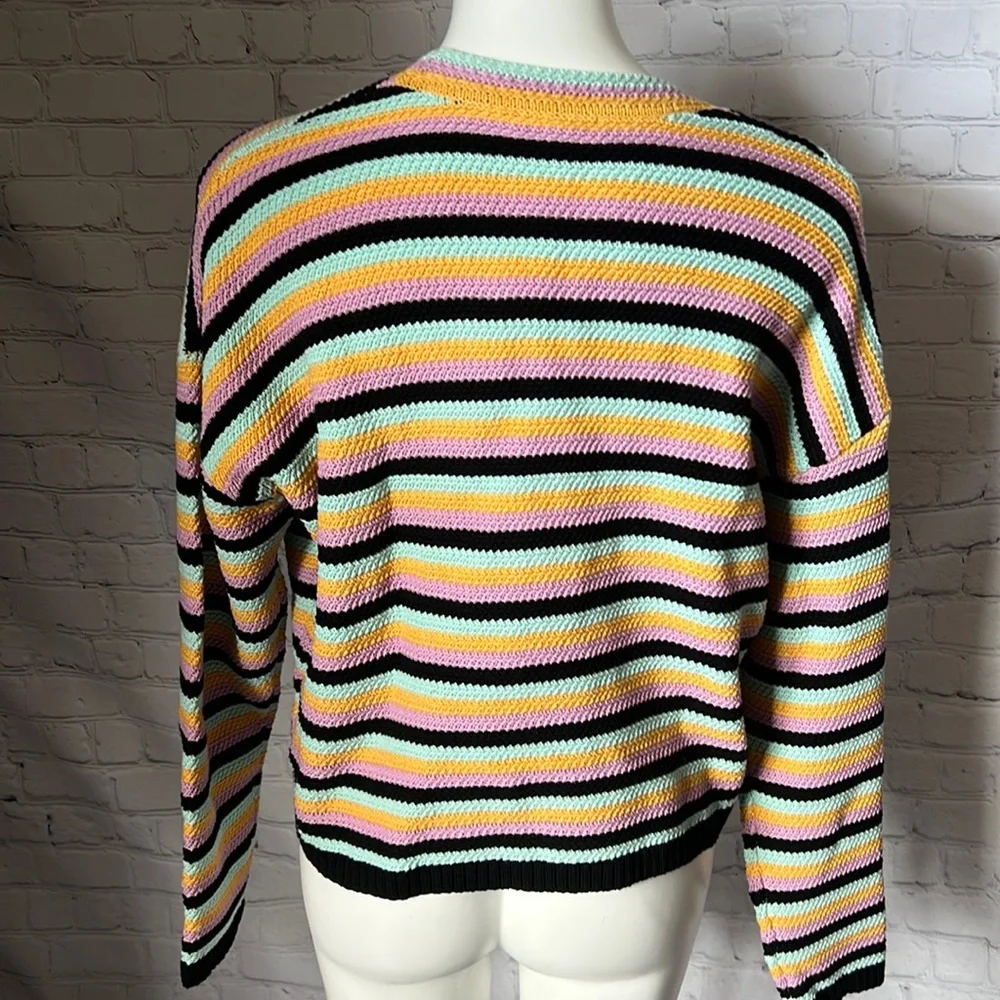 Lisa Todd textured cardigan in multi stripes